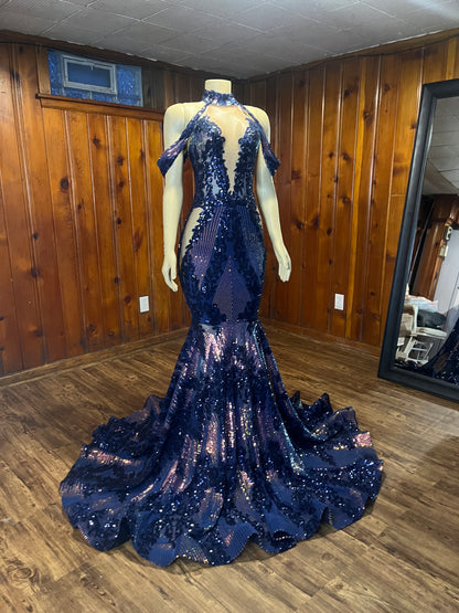 Midnight Illusion Mermaid Gown