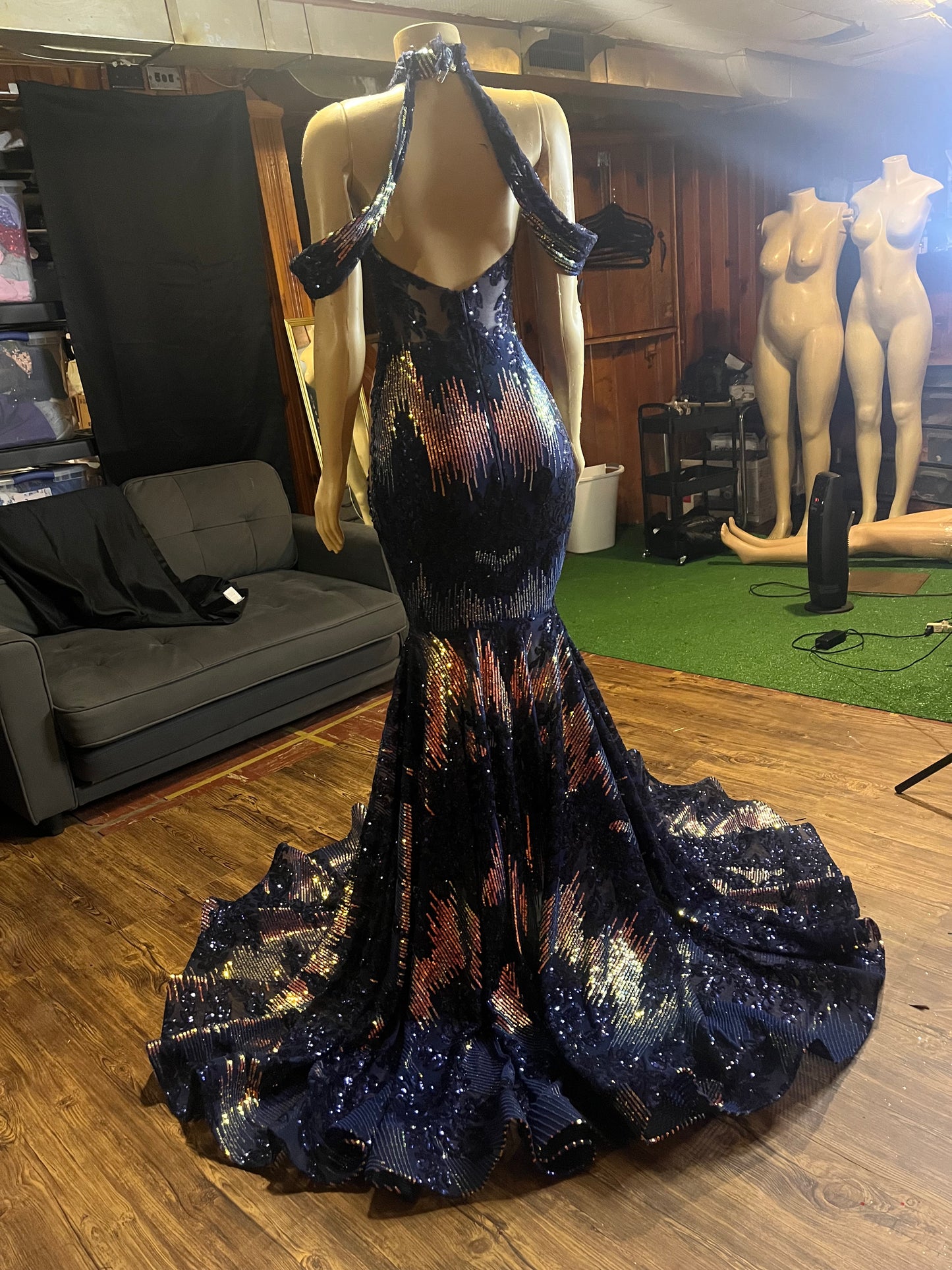 Midnight Illusion Mermaid Gown