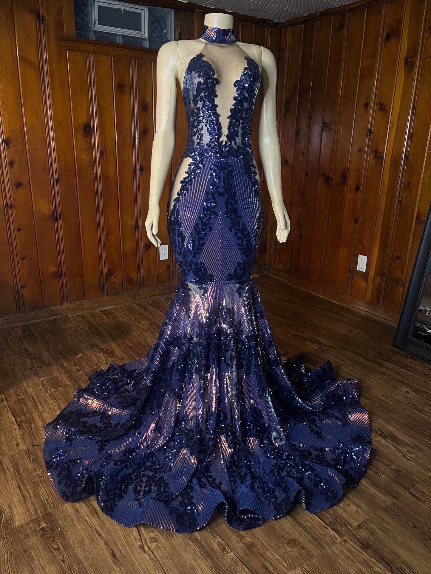 Midnight Illusion Mermaid Gown