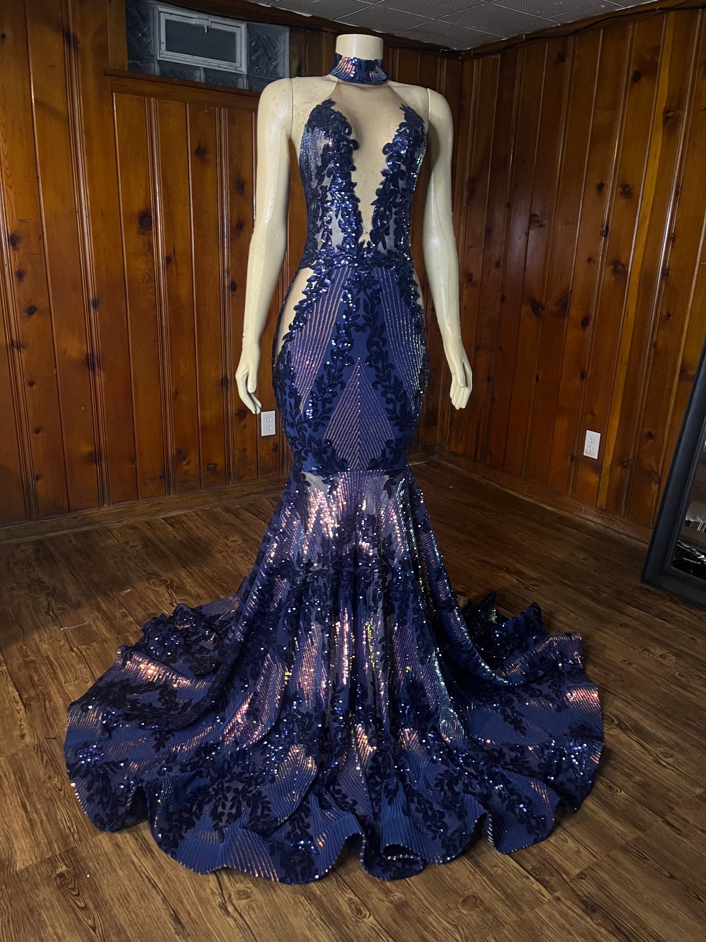 Midnight Illusion Mermaid Gown