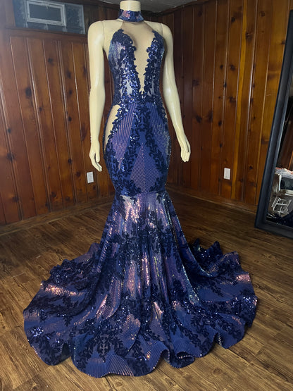 Midnight Illusion Mermaid Gown