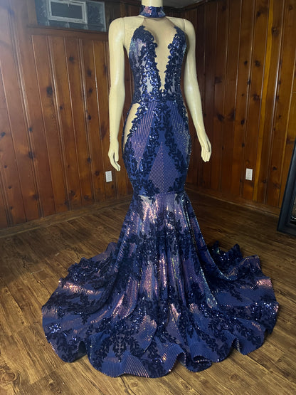 Midnight Illusion Mermaid Gown